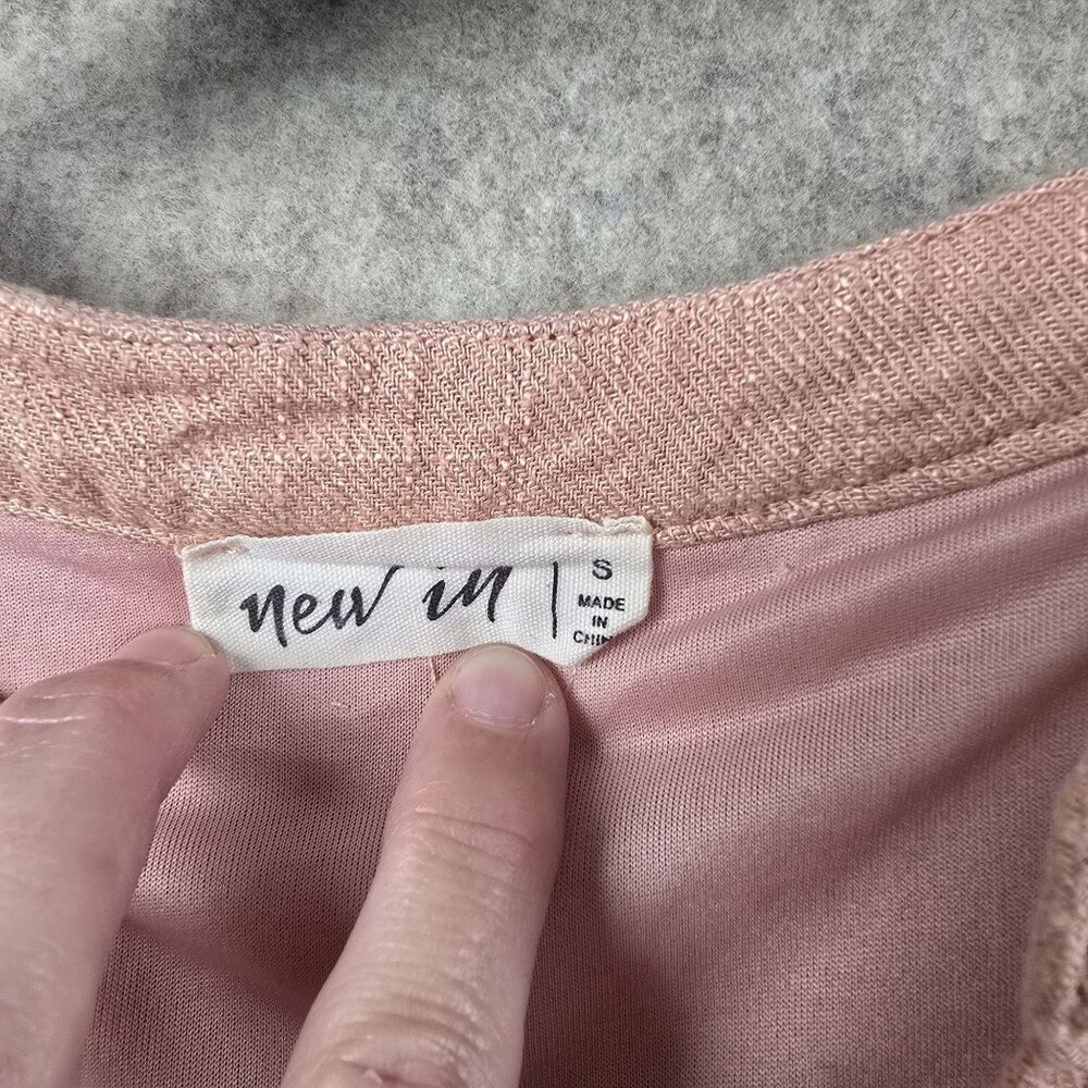 New In Womens Ruffled Hemline Dress S Pink Rayon & Polyester Blend - Picture 4 of 8